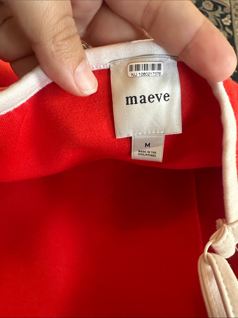 Maeve Orange Midi Dress with White Contrast Hem - Picture 6 of 10